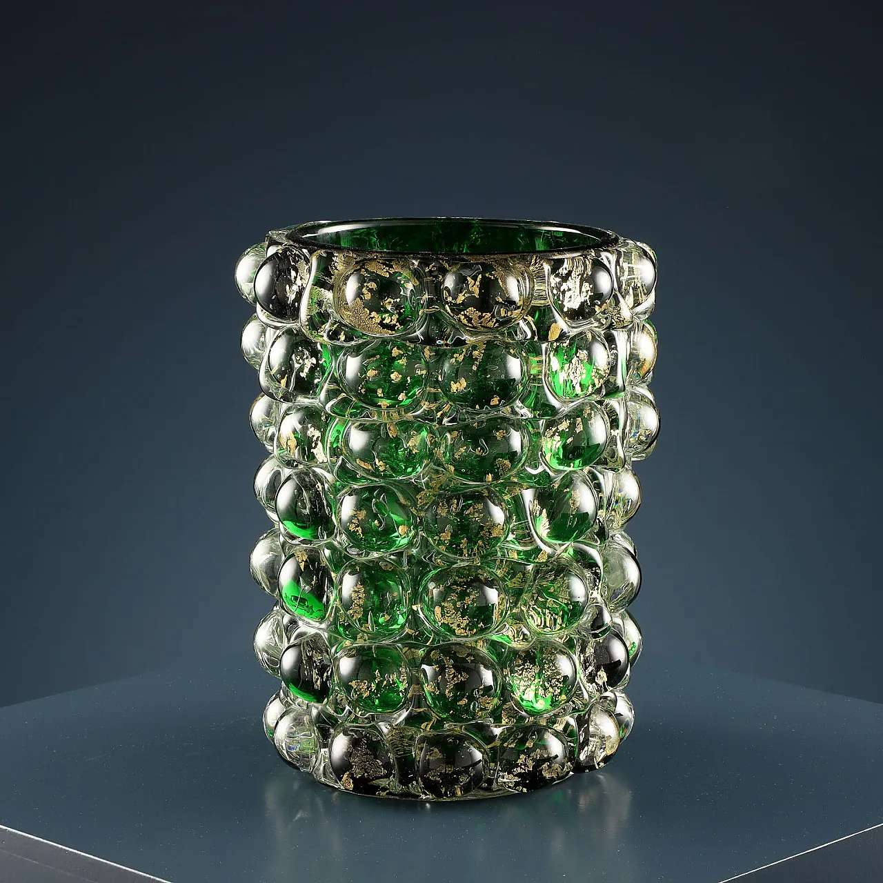 Green Lenti vase series by Ercole Barovier, 1970s 1