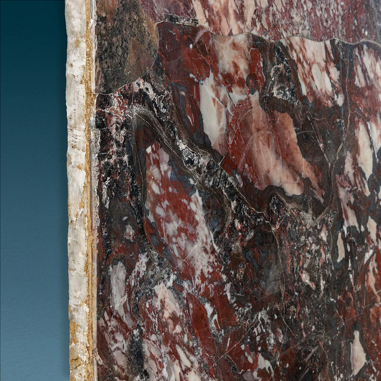 Pair of antique Medici breccia marble tops, 19th century 4