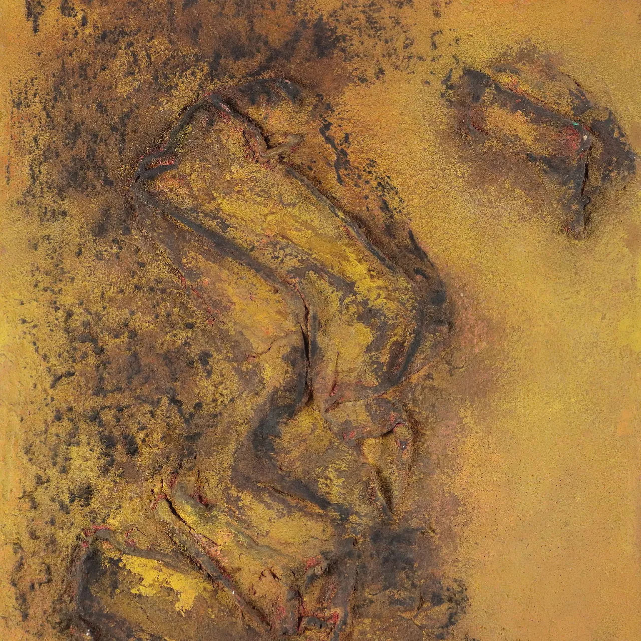 Quadro moderno di Orazi, tecnica mista su faesite, anni '60 3