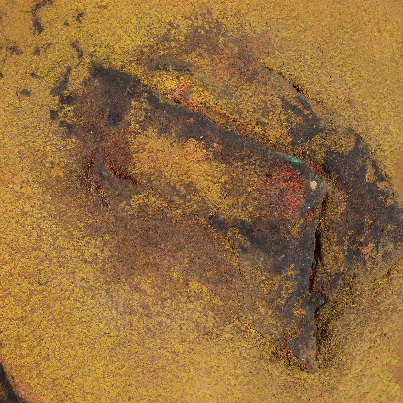 Quadro moderno di Orazi, tecnica mista su faesite, anni '60 4