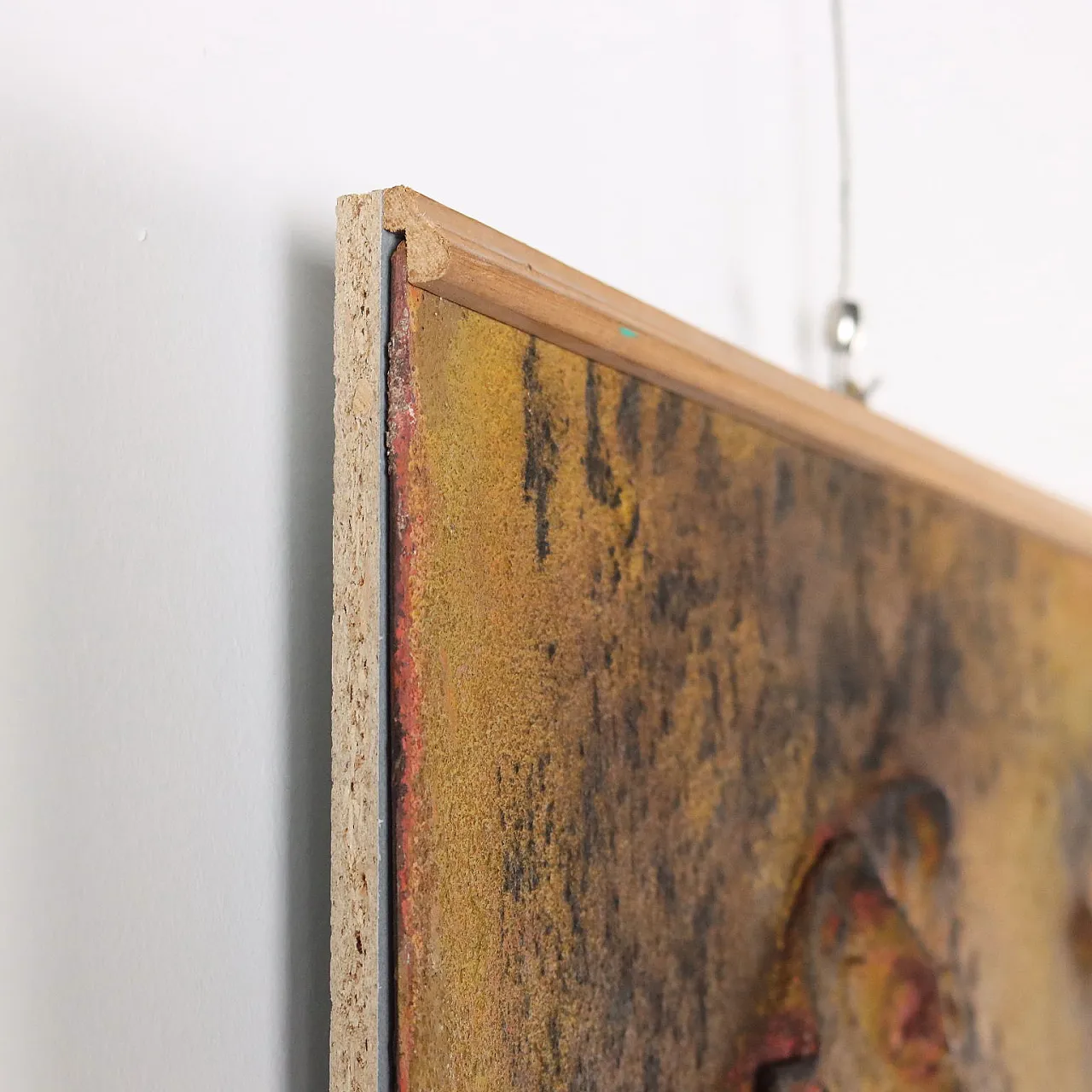 Quadro moderno di Orazi, tecnica mista su faesite, anni '60 8