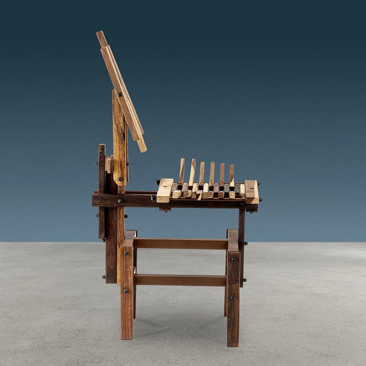 Post-modern sculptural chair wood di Anacleto Spazzapan, 2000s 3