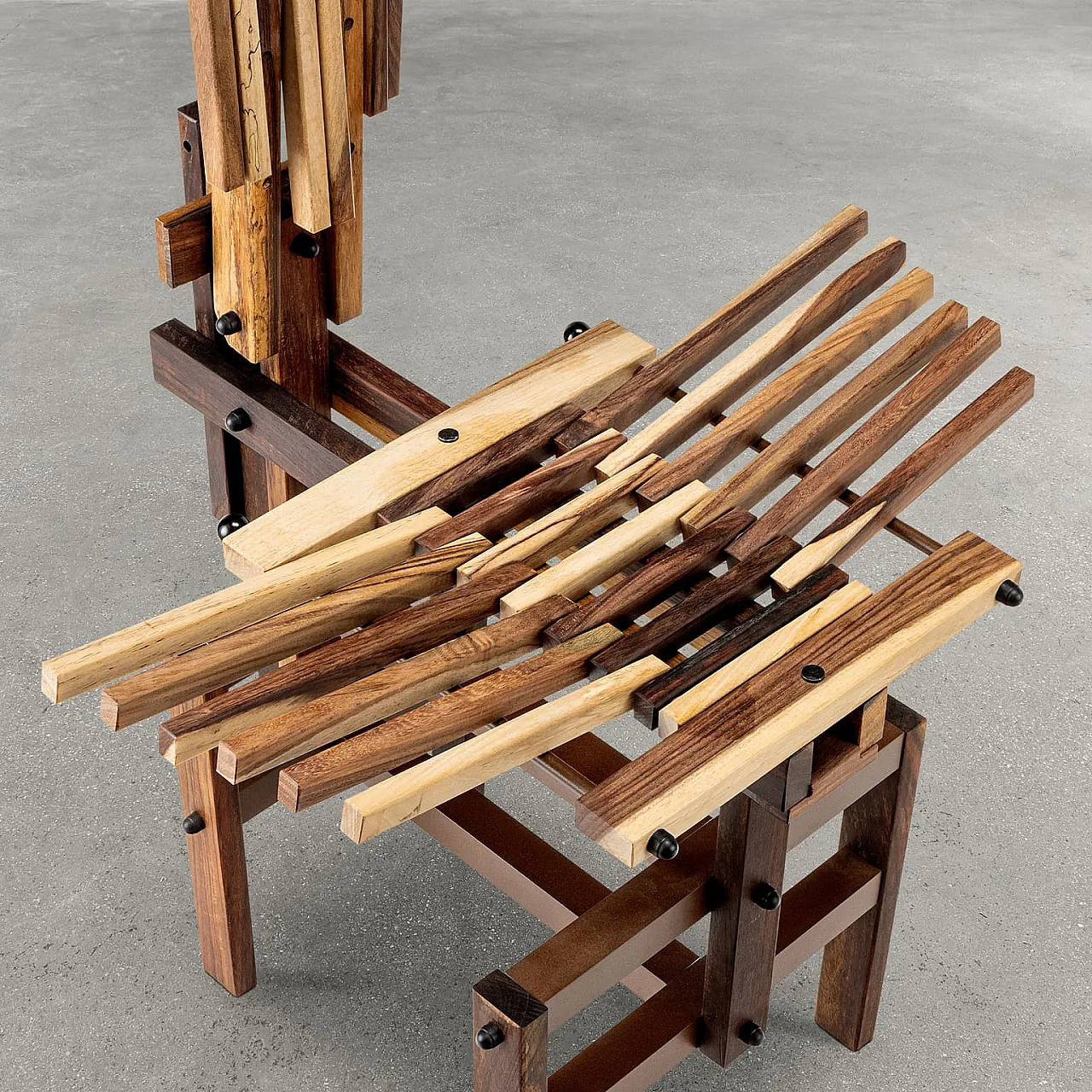 Post-modern sculptural chair wood di Anacleto Spazzapan, 2000s 5