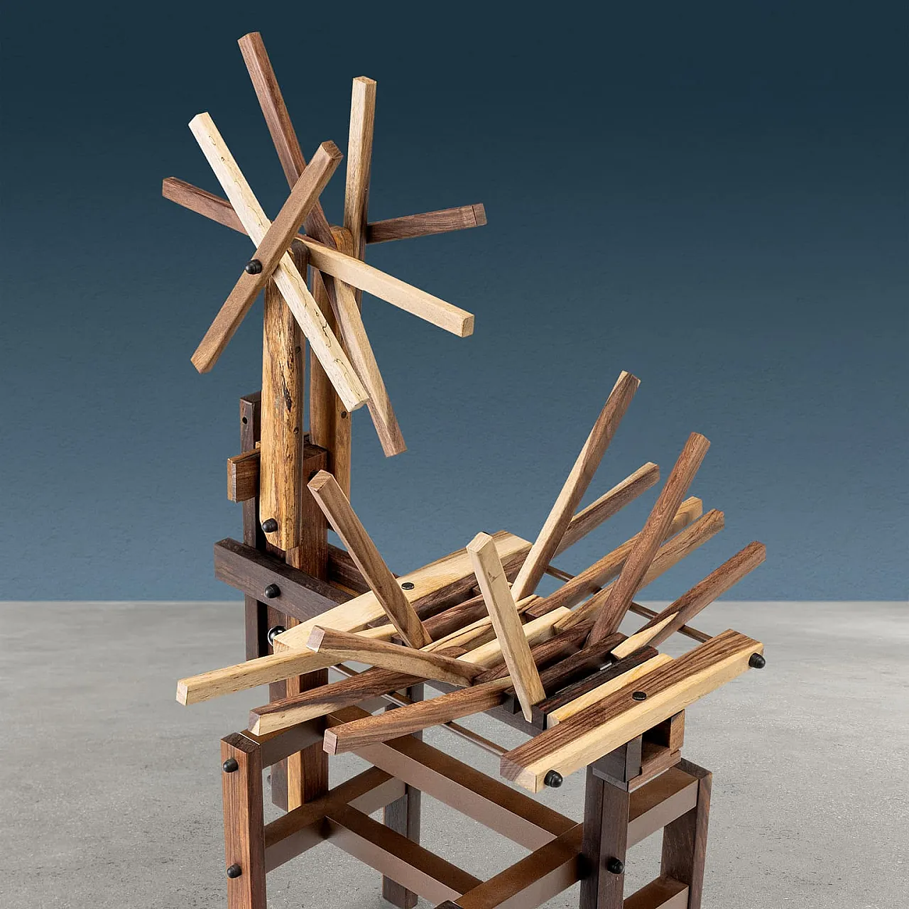 Post-modern sculptural chair wood di Anacleto Spazzapan, 2000s 7