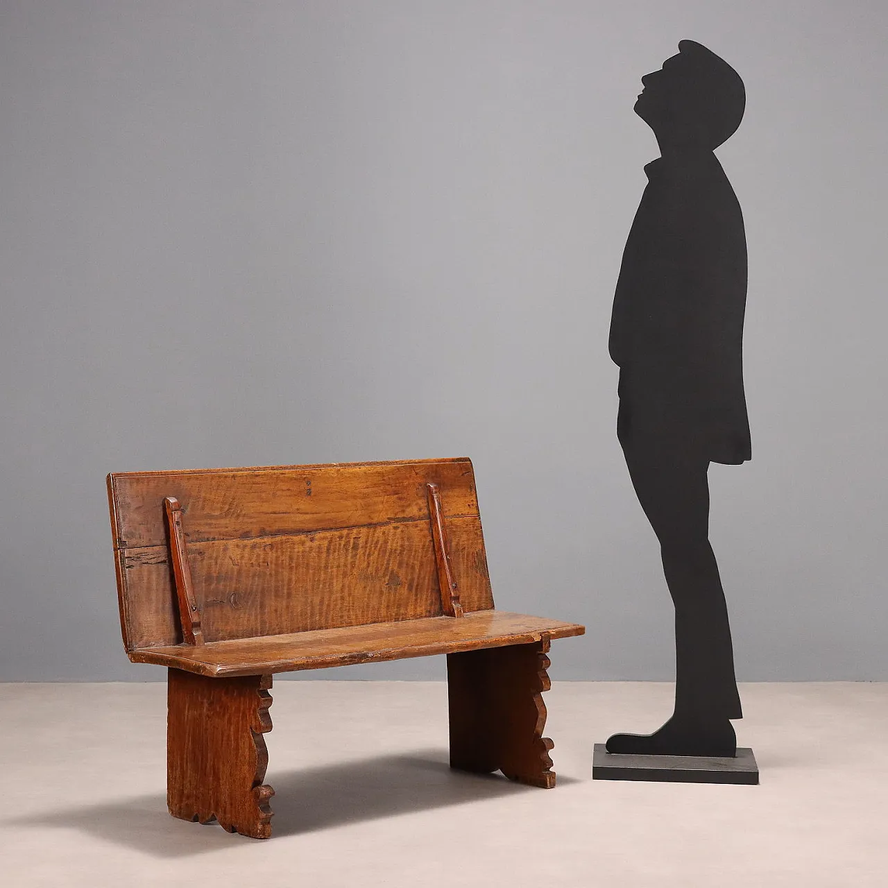 Panca in noce con schienale, '800 3