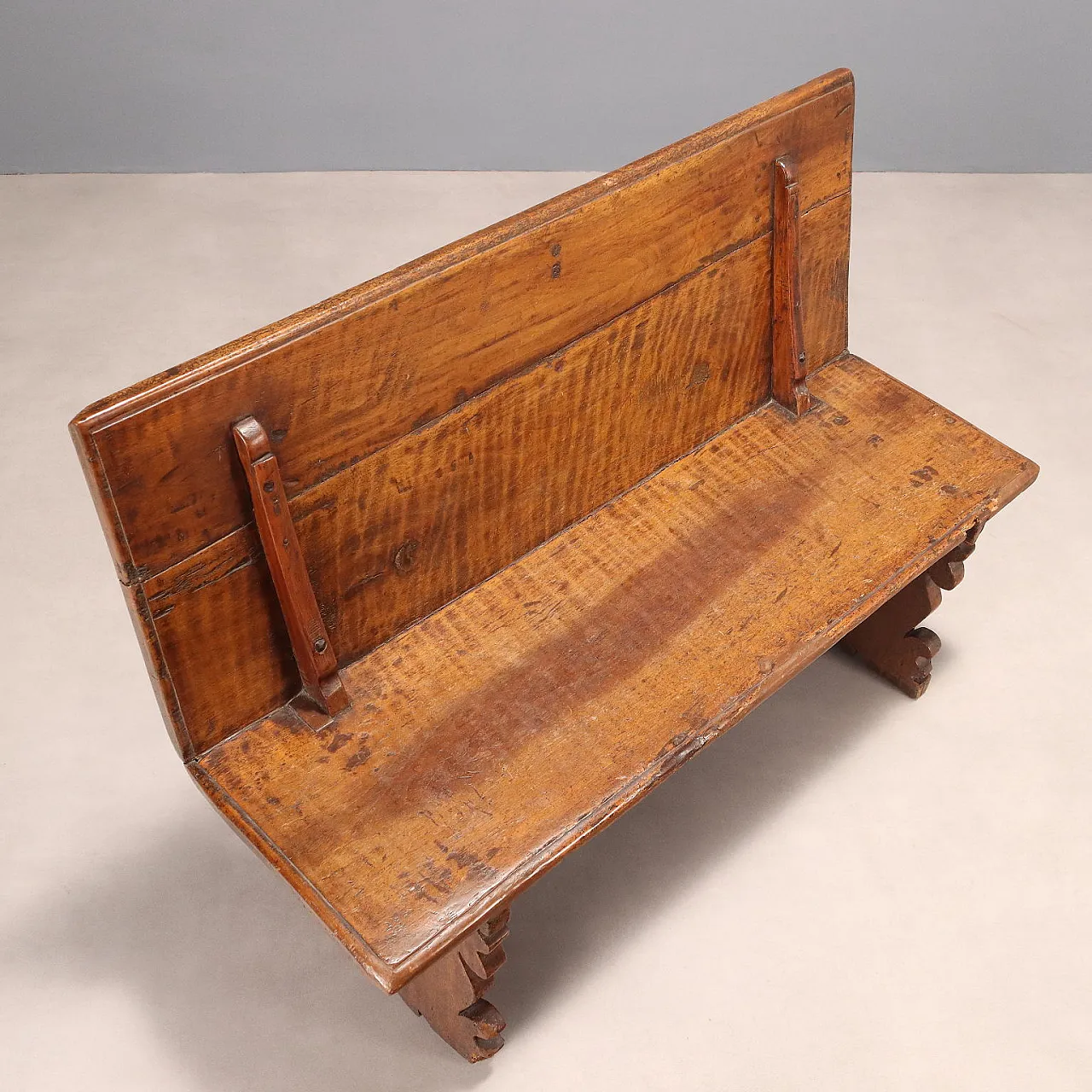 Panca in noce con schienale, '800 4