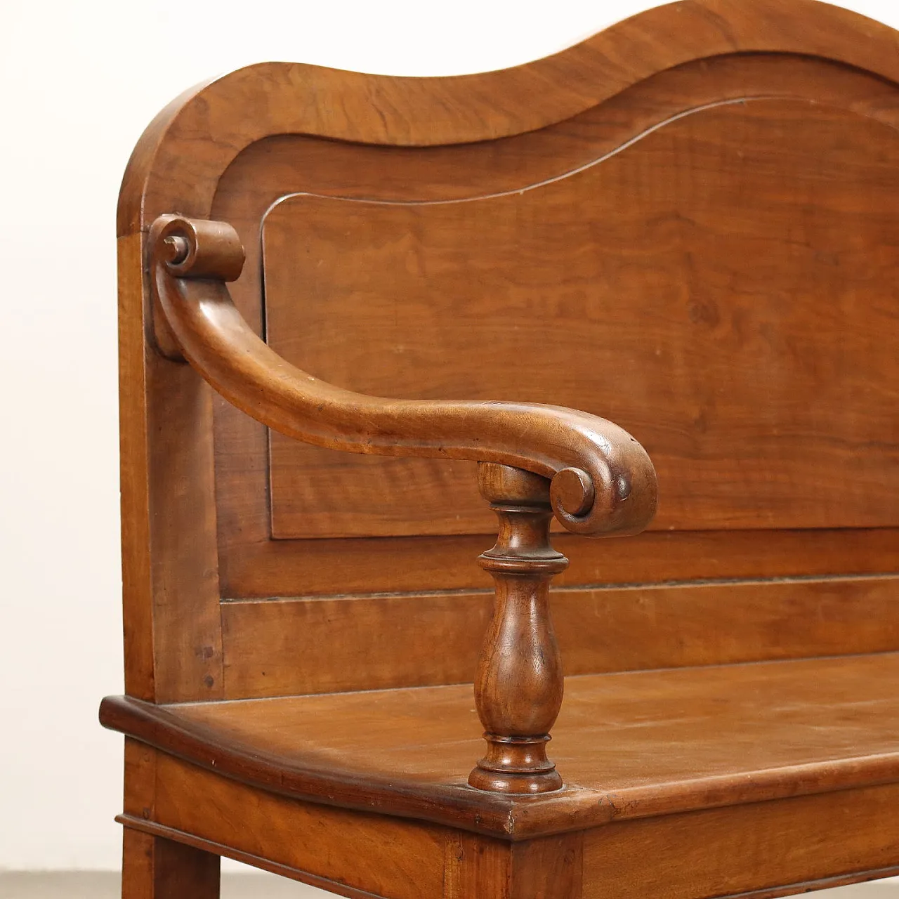 Panchina in legno di noce, metà '800 3