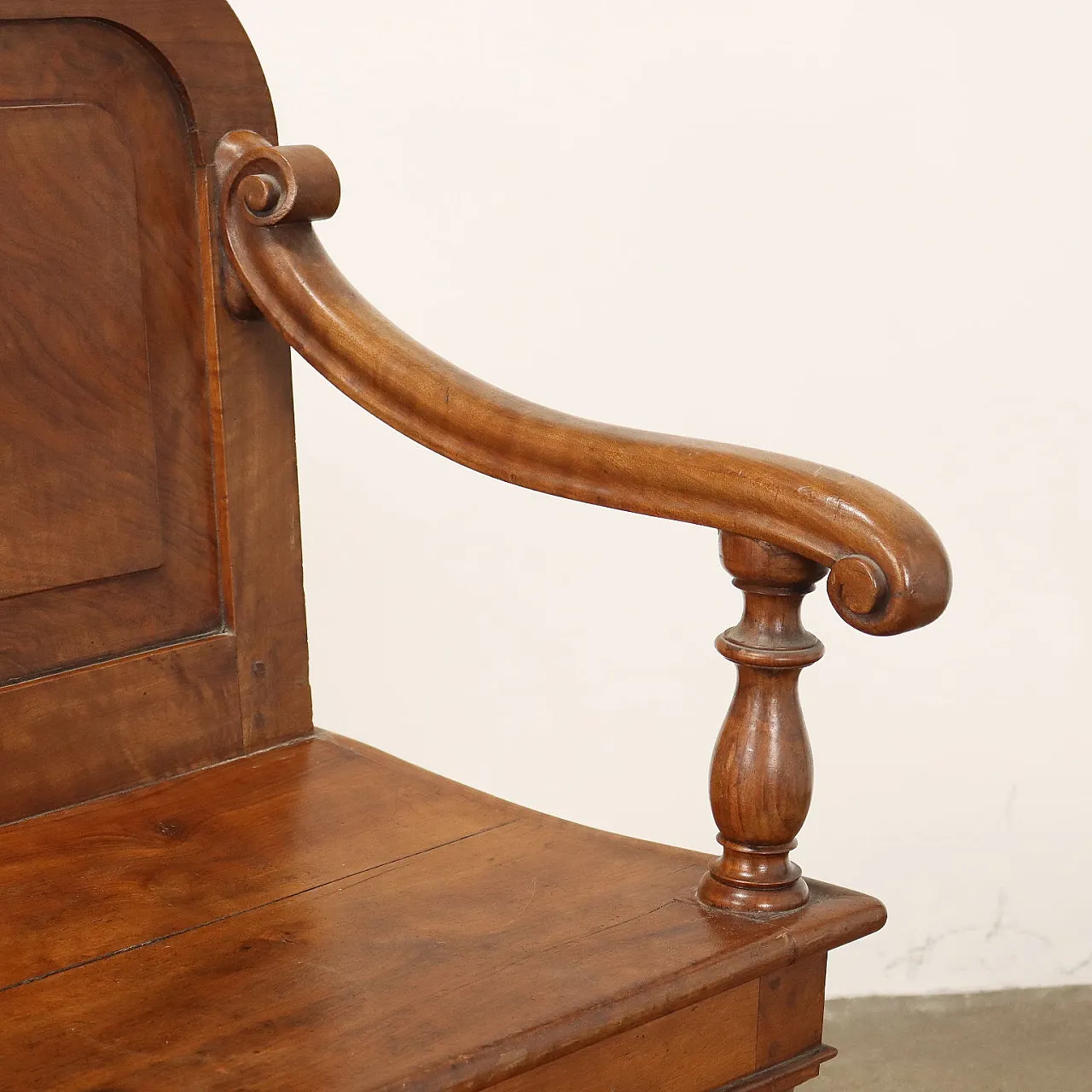 Panchina in legno di noce, metà '800 4