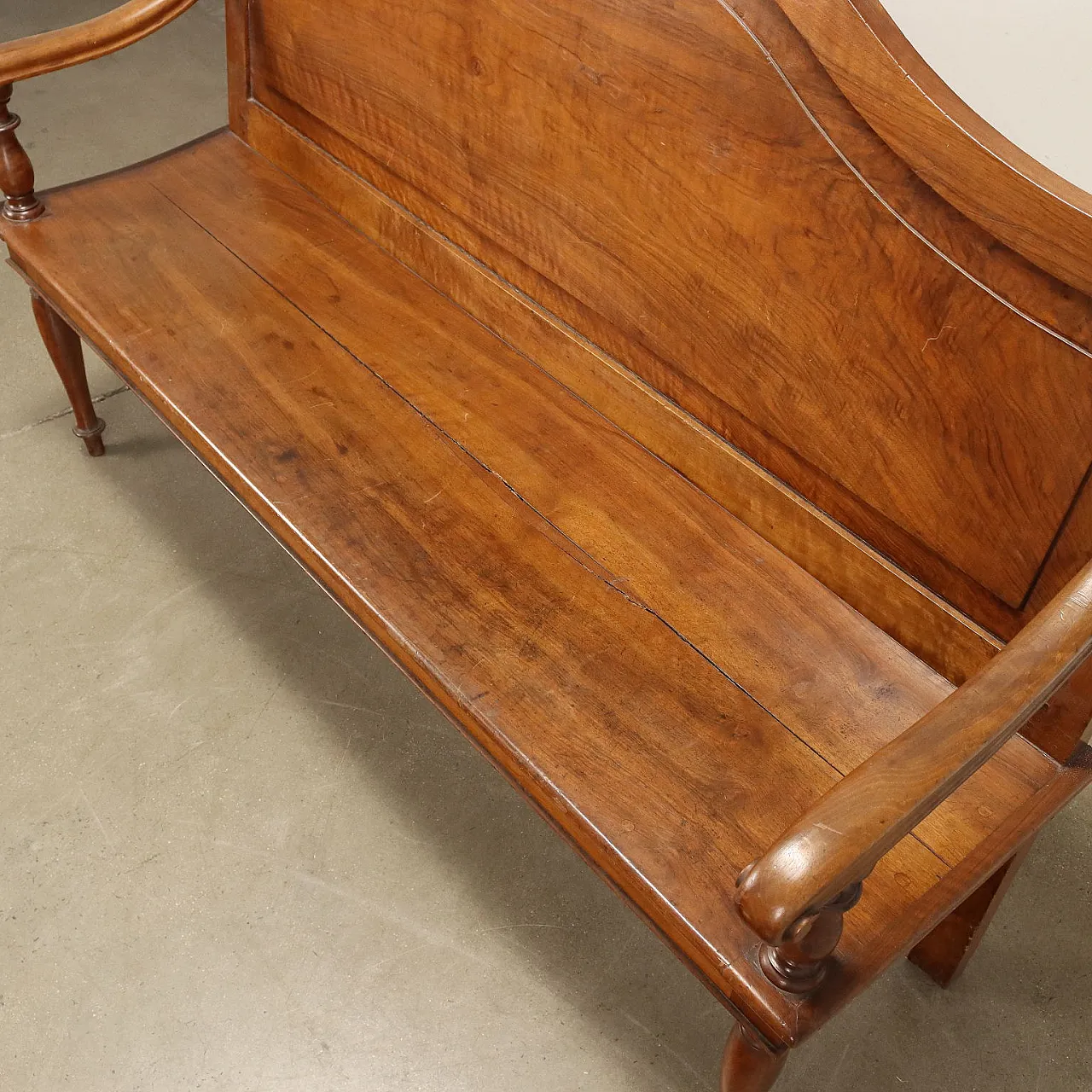 Panchina in legno di noce, metà '800 7