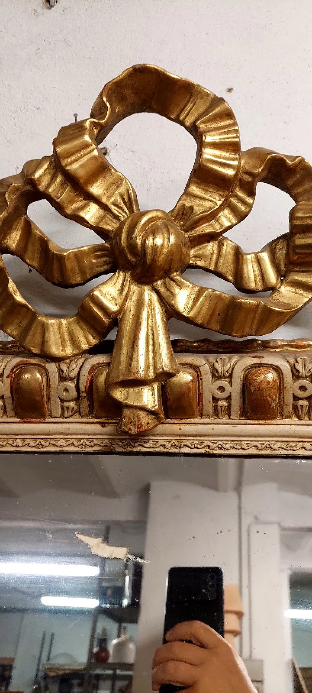 Specchiera dorata e laccata Napoleone III, fine '800 7