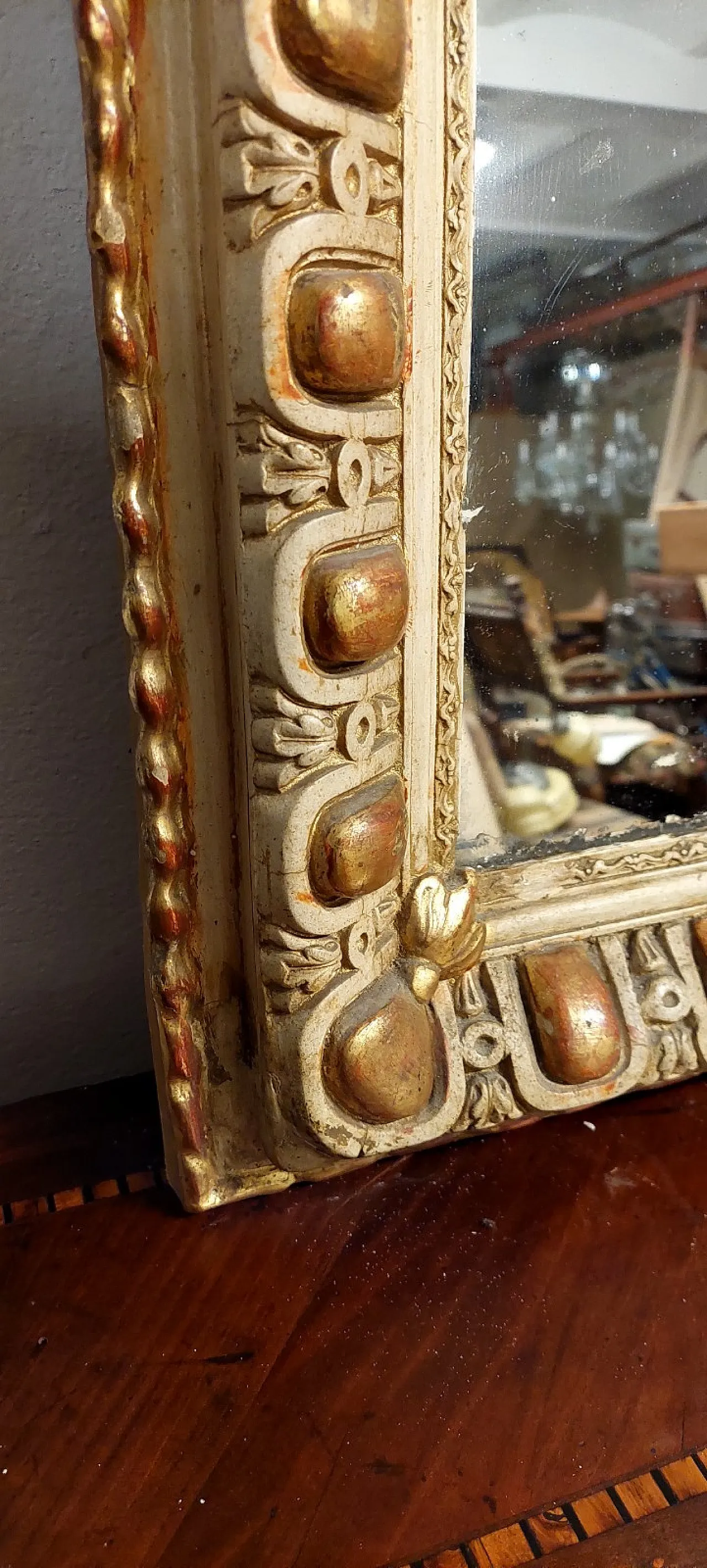 Specchiera dorata e laccata Napoleone III, fine '800 14