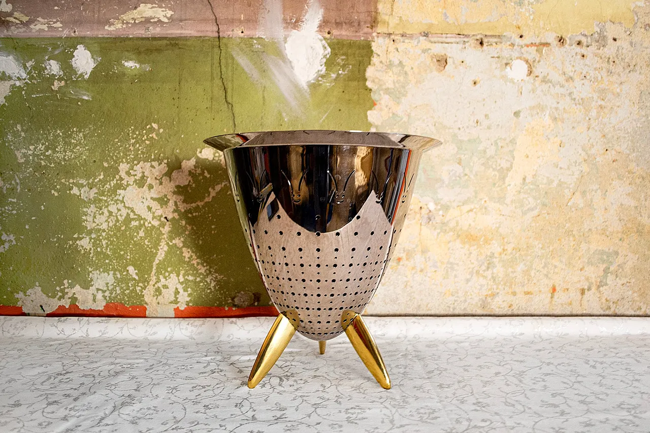 Scolapasta Max le Chinois in acciaio di P. Starck per Alessi, anni '90 1