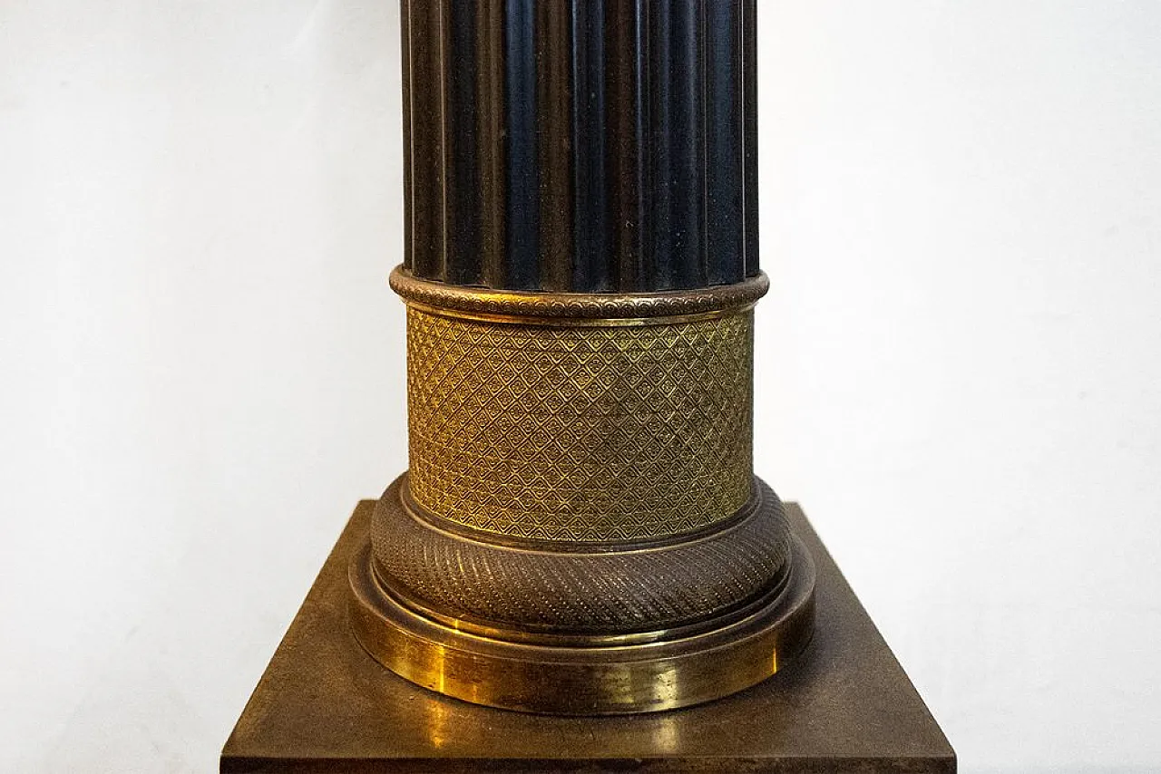 Gilded bronze column with Siena marble shelf, 19th century 3