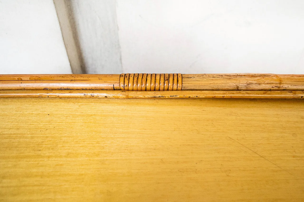 Tavolino Art Déco in bambù e rattan di Vivai del Sud, anni '60 5