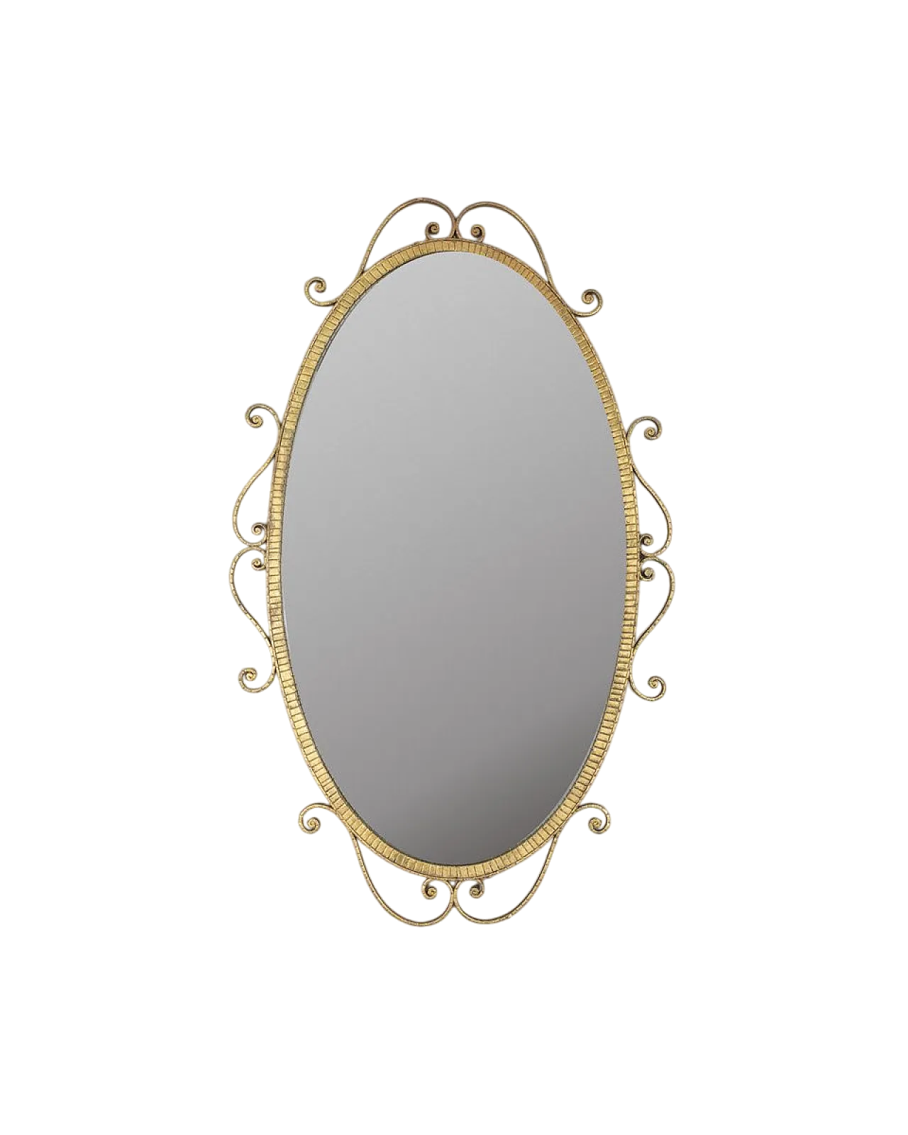 Specchio da parete in metallo dorato di Pier Luigi Colli, anni '50 8