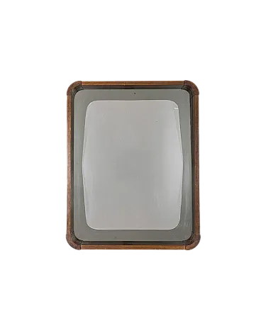 Wall mirror in wood and smoked glass, 1960s