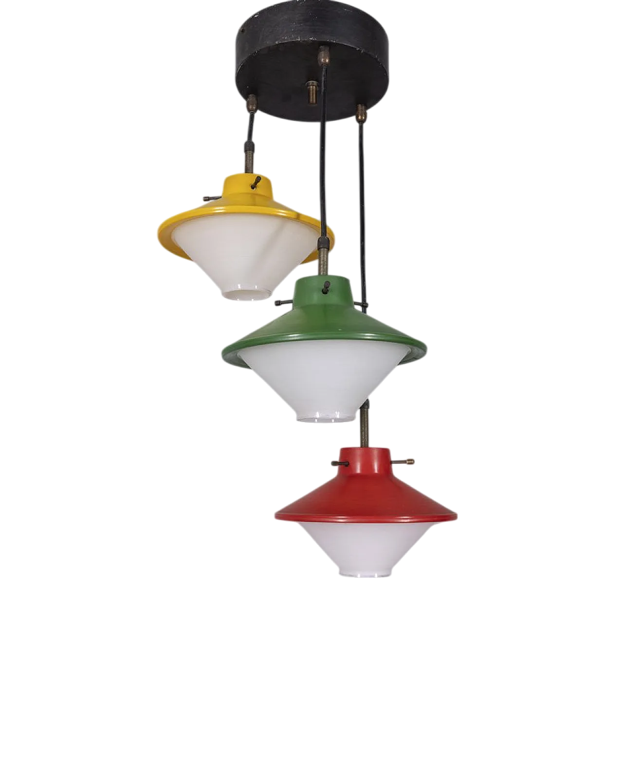 Stained glass ceiling light by Stilnovo, 1960s 9