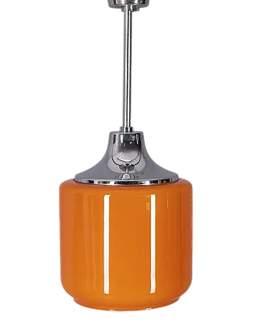 Metal and orange glass pendant, 1970s
