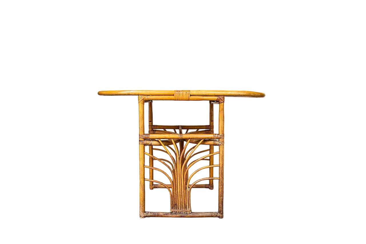 Tavolino Art Déco in bambù e rattan di Vivai del Sud, anni '60 6