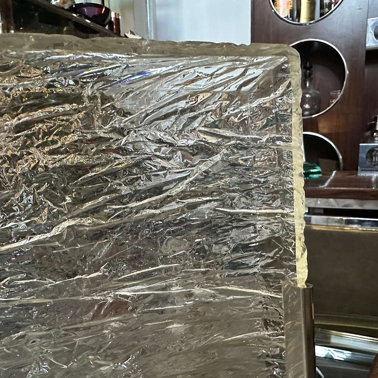 Lucite and silver tray by Ulderico Cavinato, 1980s 6