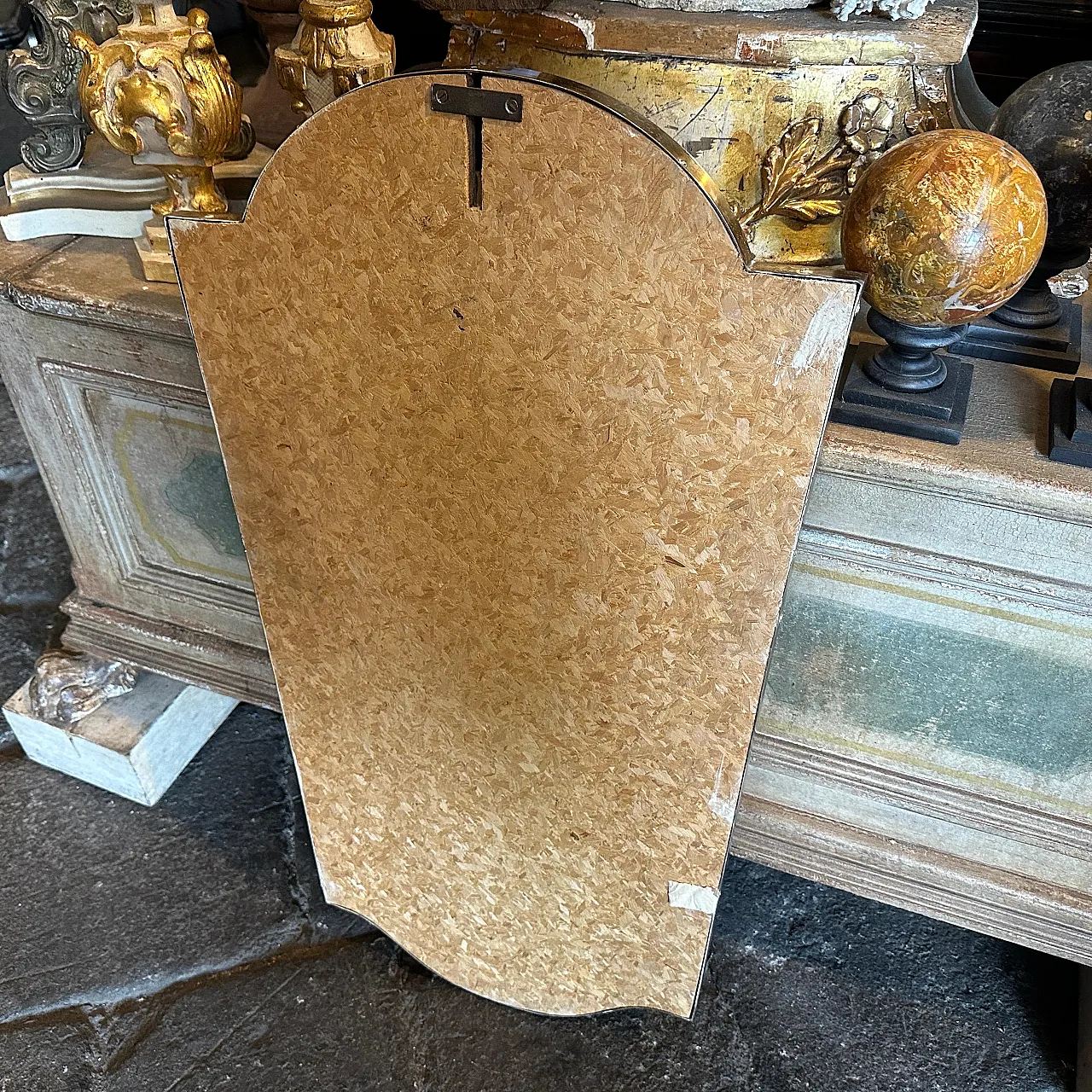 Specchio in ottone stile Mid-Century Modern di Gio Pontianni, 1950s 7