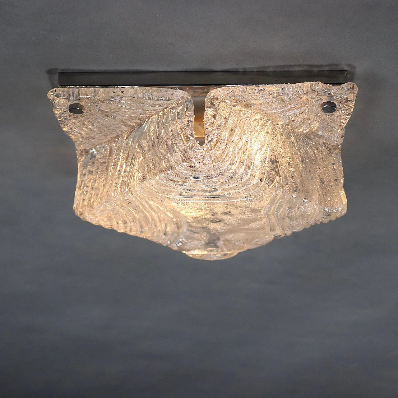 Lampada da soffitto in vetro soffiato, '900 3