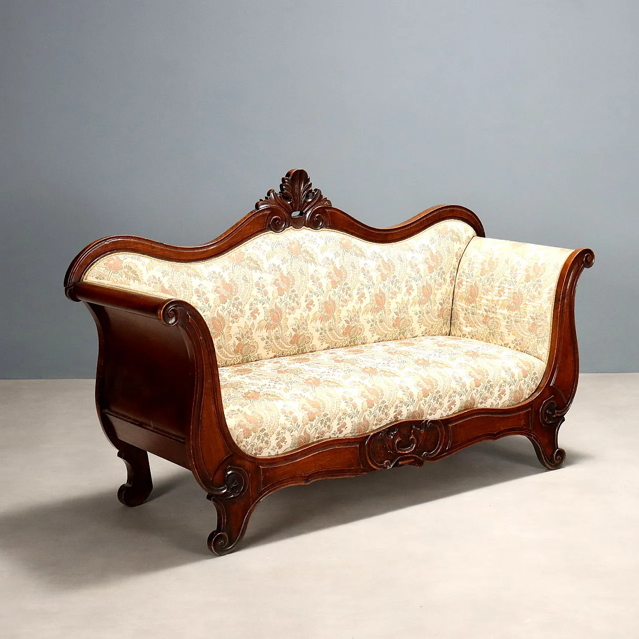 Louis Philippe walnut sofa, 19th century 1