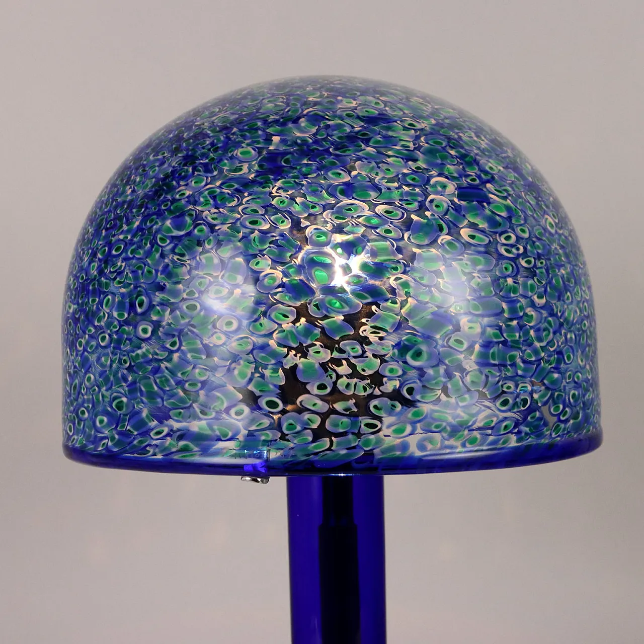 Lampade da tavolo in vetro blu di Vistosi Murano, Anni '80 4