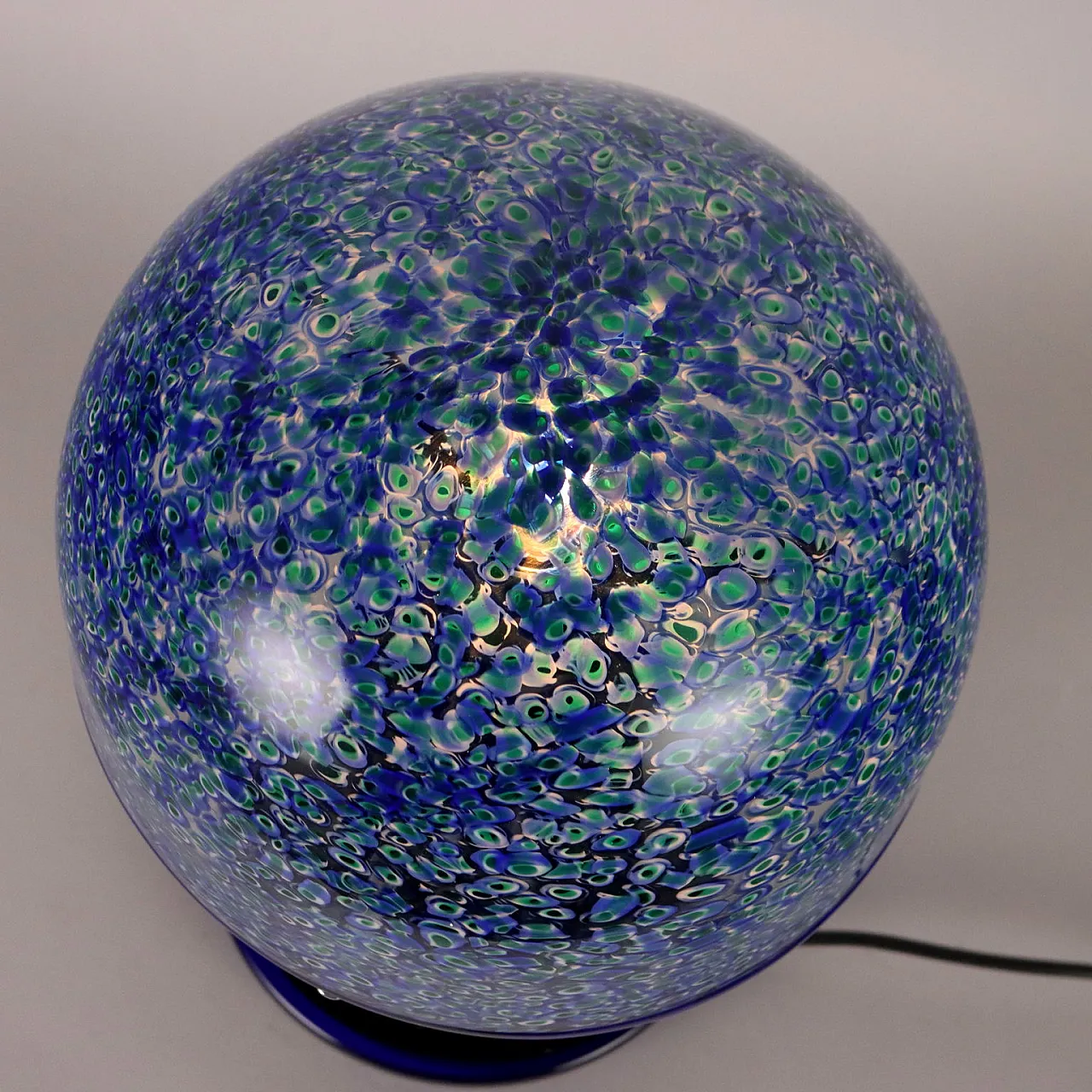 Lampade da tavolo in vetro blu di Vistosi Murano, Anni '80 5