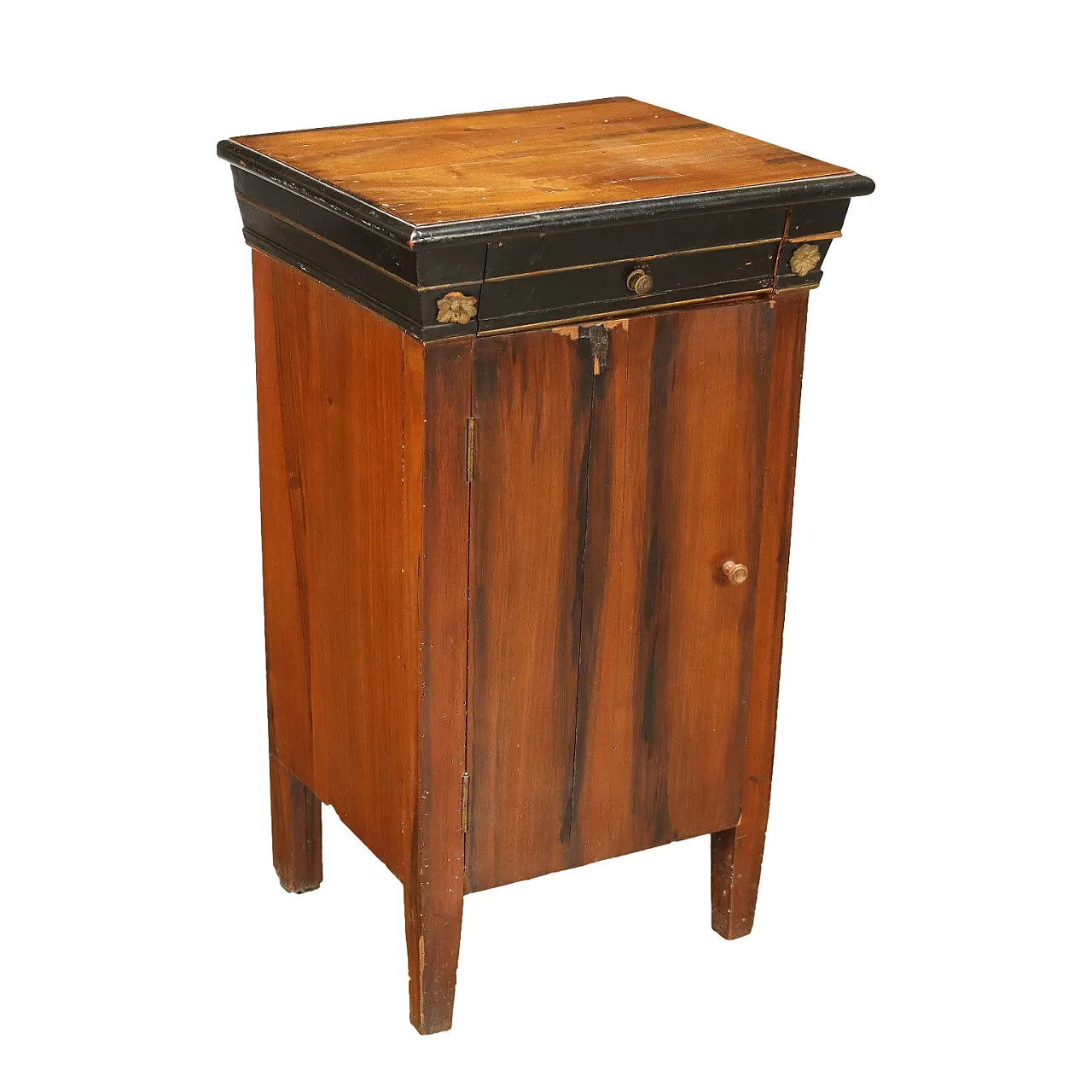 Walnut veneered nightstand in Biedermeier style, late 19th century 1