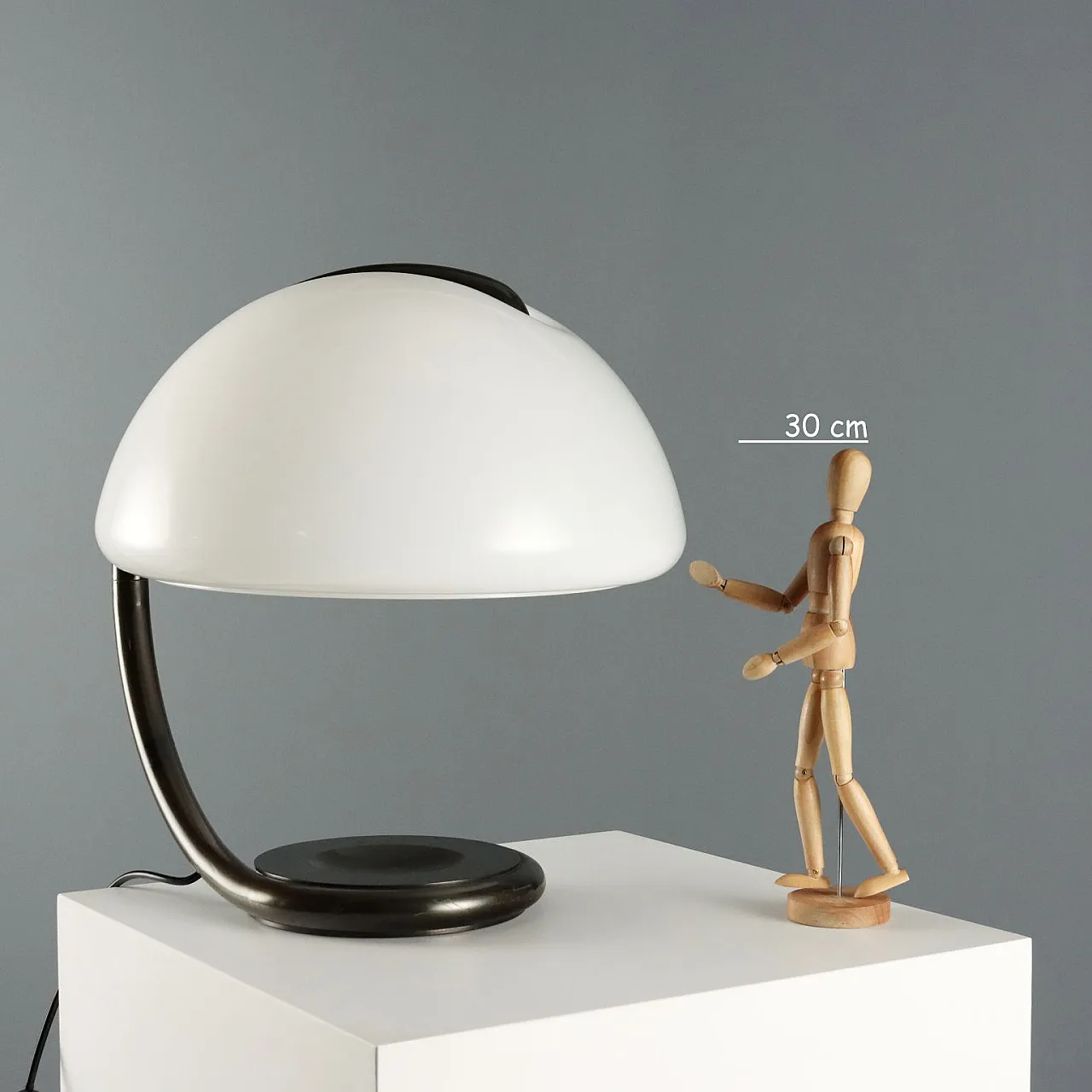 Lampada Martinelli Luce Serpente in plastica e metallo, anni '60 3