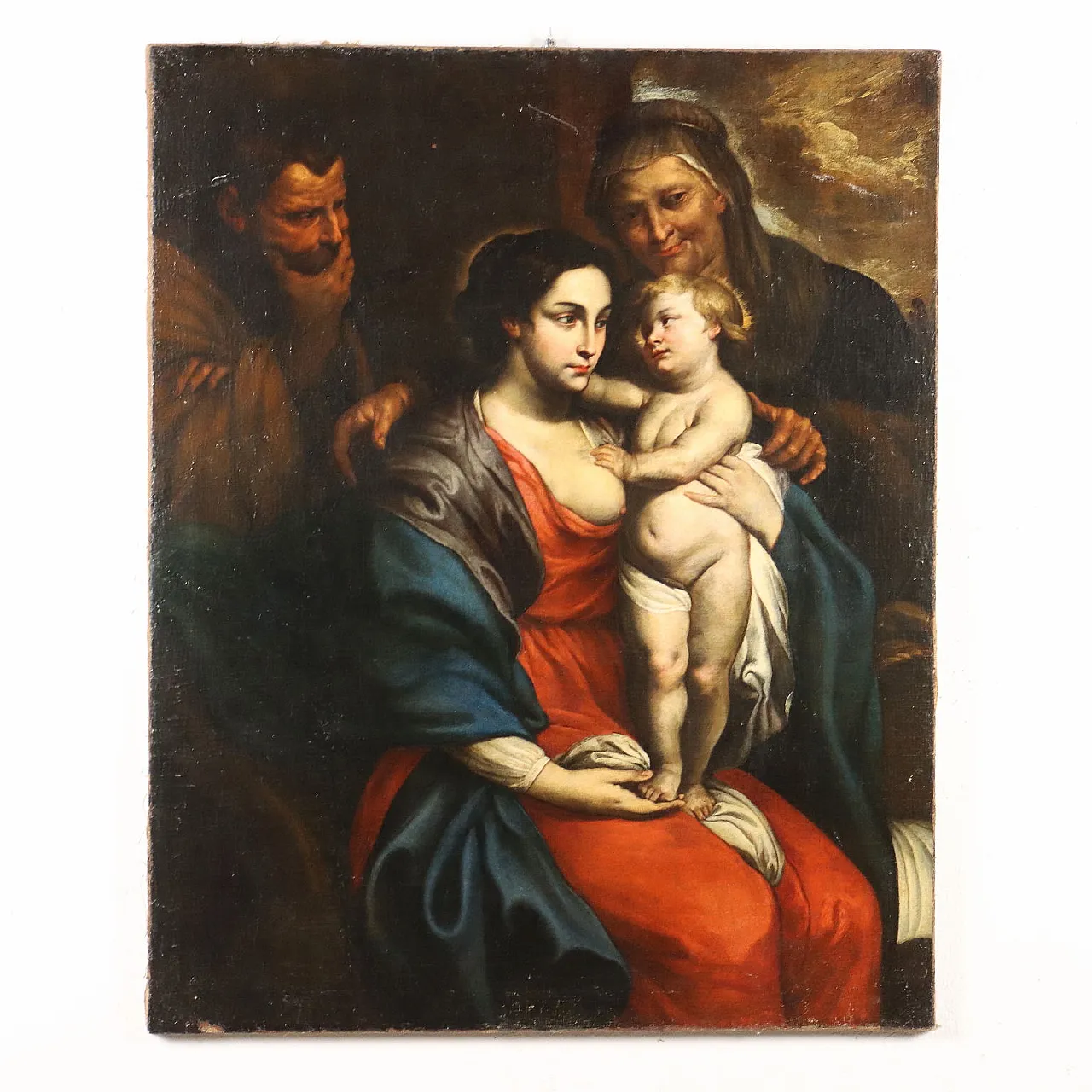 Sacra Famiglia con Sant'Anna, olio su tela nello stile di Rubens, '600 1