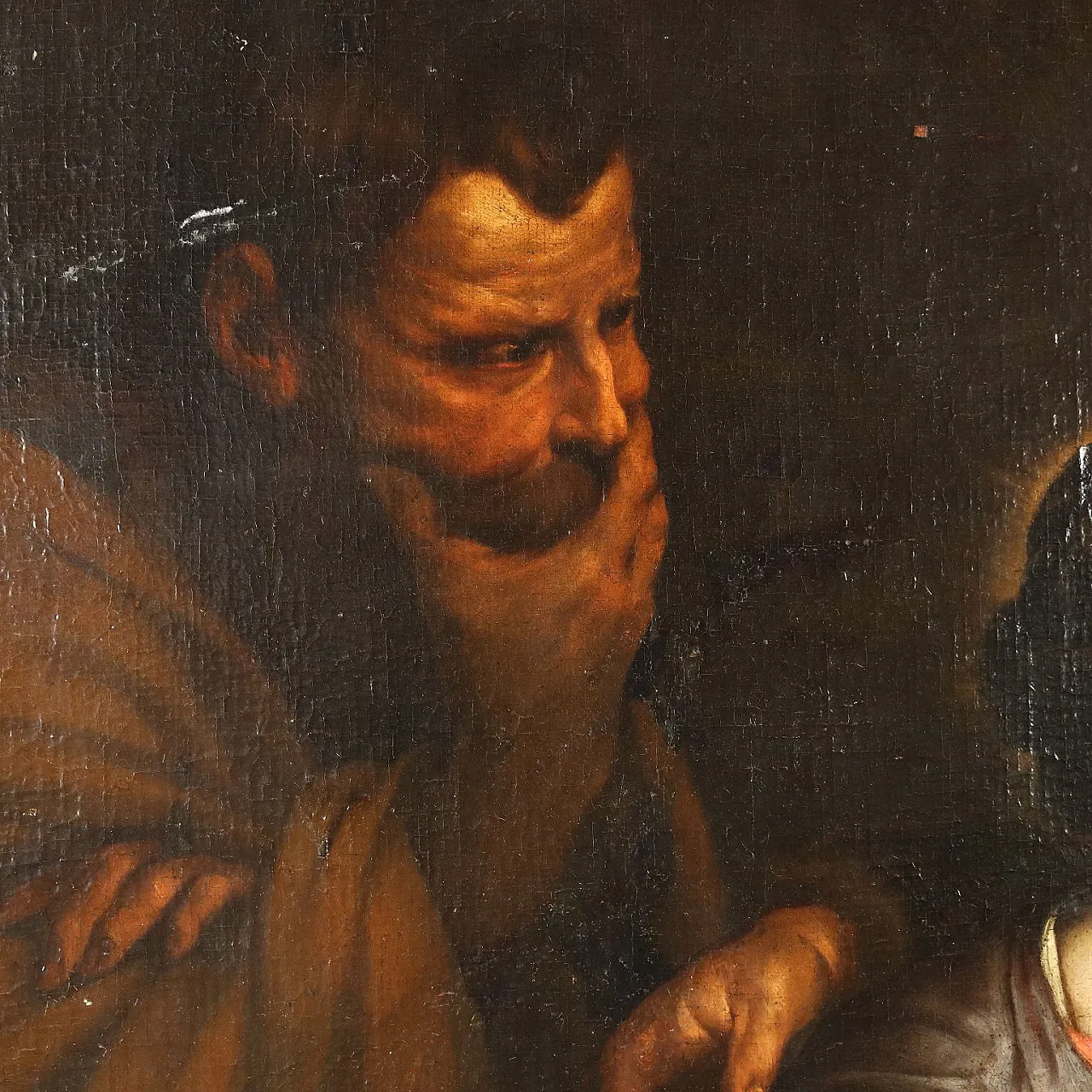 Sacra Famiglia con Sant'Anna, olio su tela nello stile di Rubens, '600 4