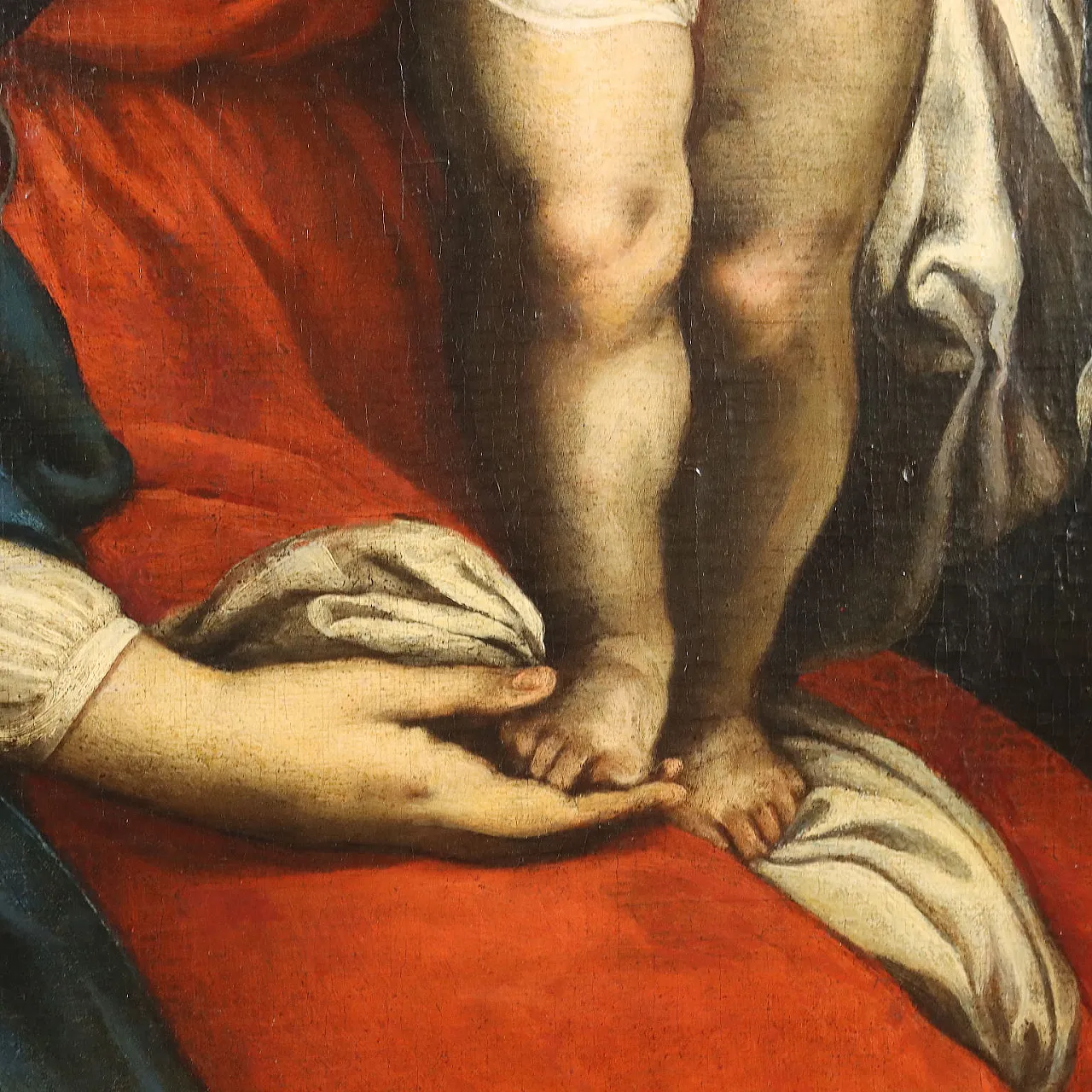 Sacra Famiglia con Sant'Anna, olio su tela nello stile di Rubens, '600 6