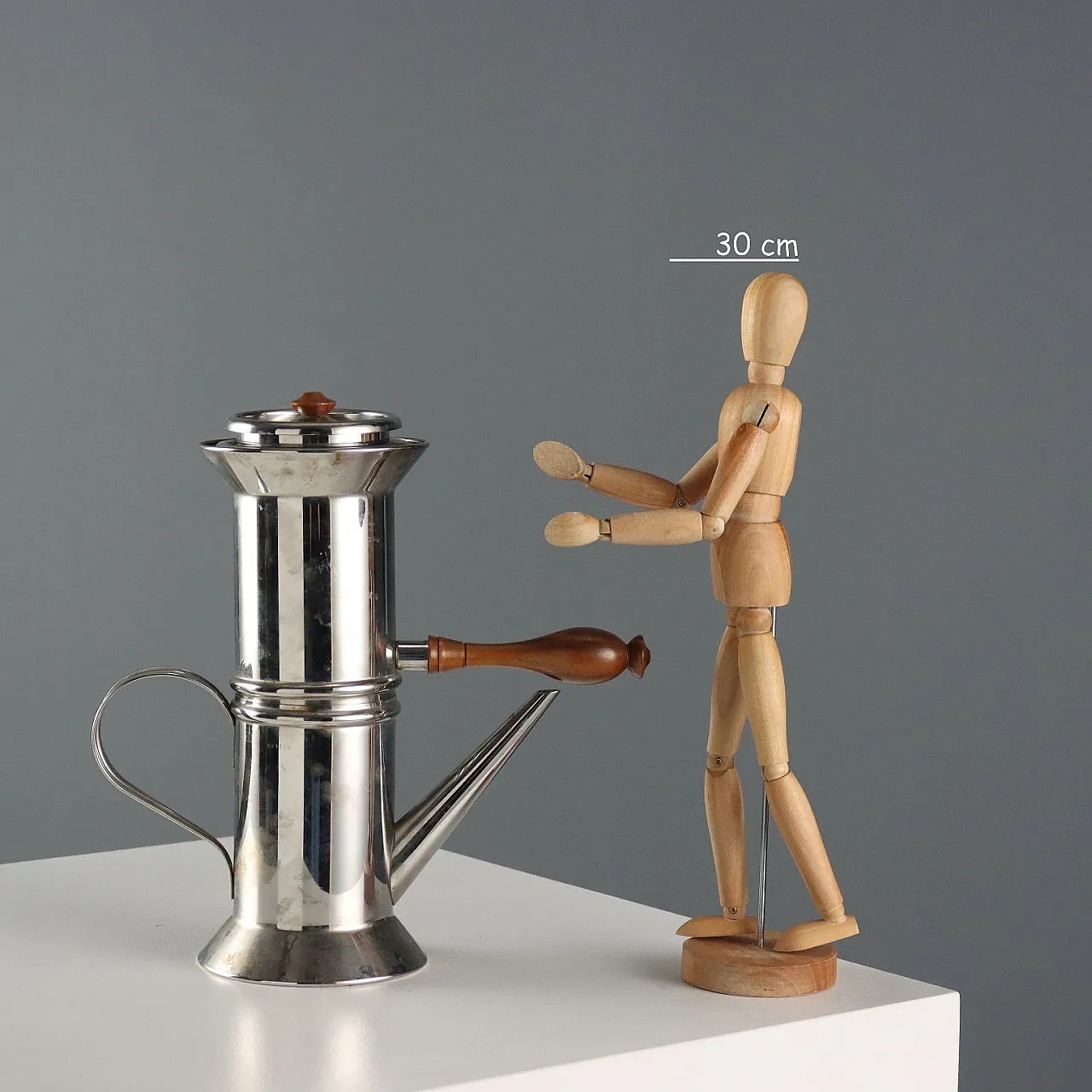 Alessi coffe maker in stainless steel by Riccardo Dalisi, 20th century 2