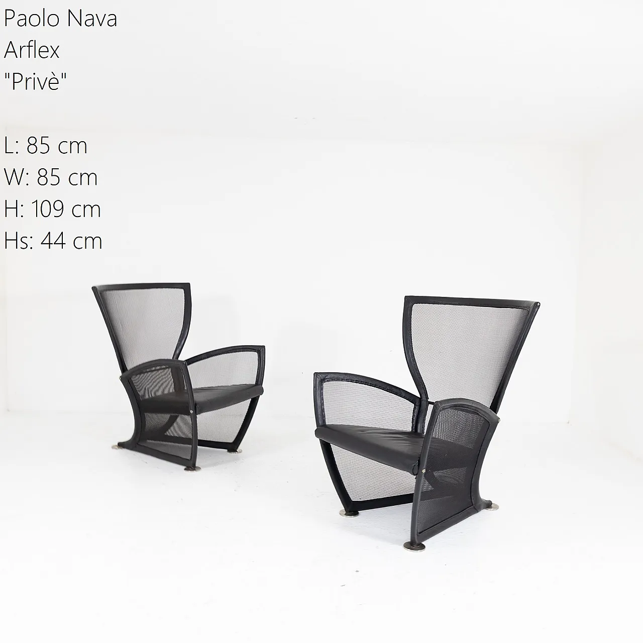 Pair of Privé armchairs by Paolo Nava for Arflex, 1980s 2