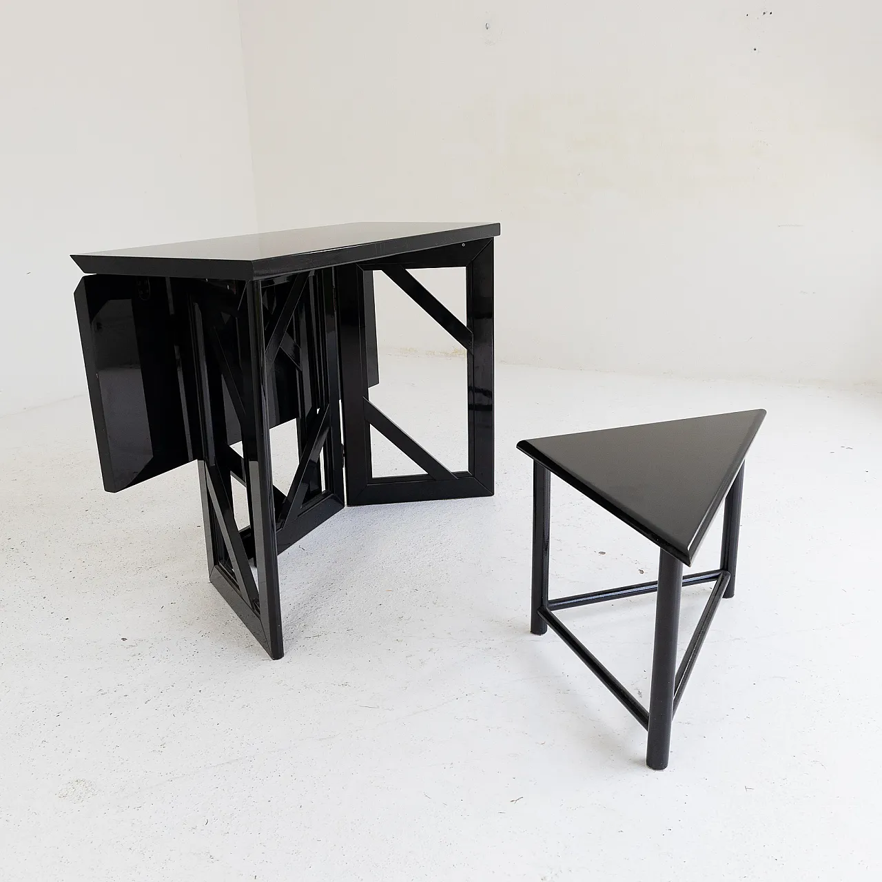 Folding table with matching stool, 1970s 7