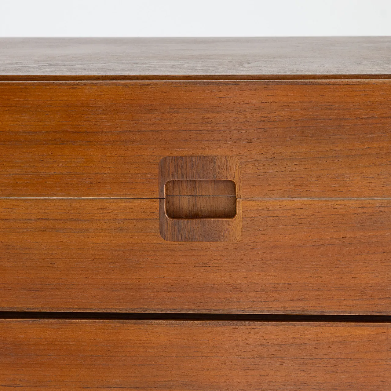 Teak sideboard with maple interior and brass details, 1960s 8