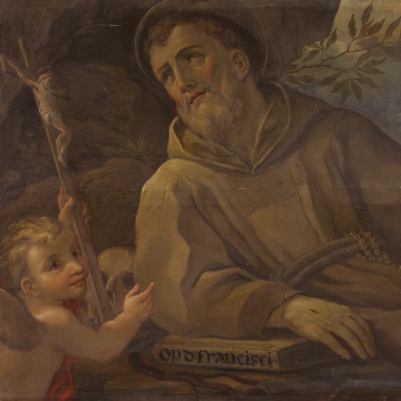 Saint Francis of Assisi, Religious oil painting, 18th century 1