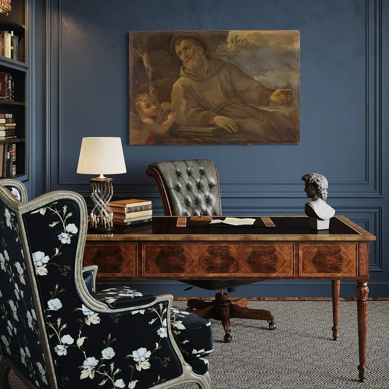 Saint Francis of Assisi, Religious oil painting, 18th century 13