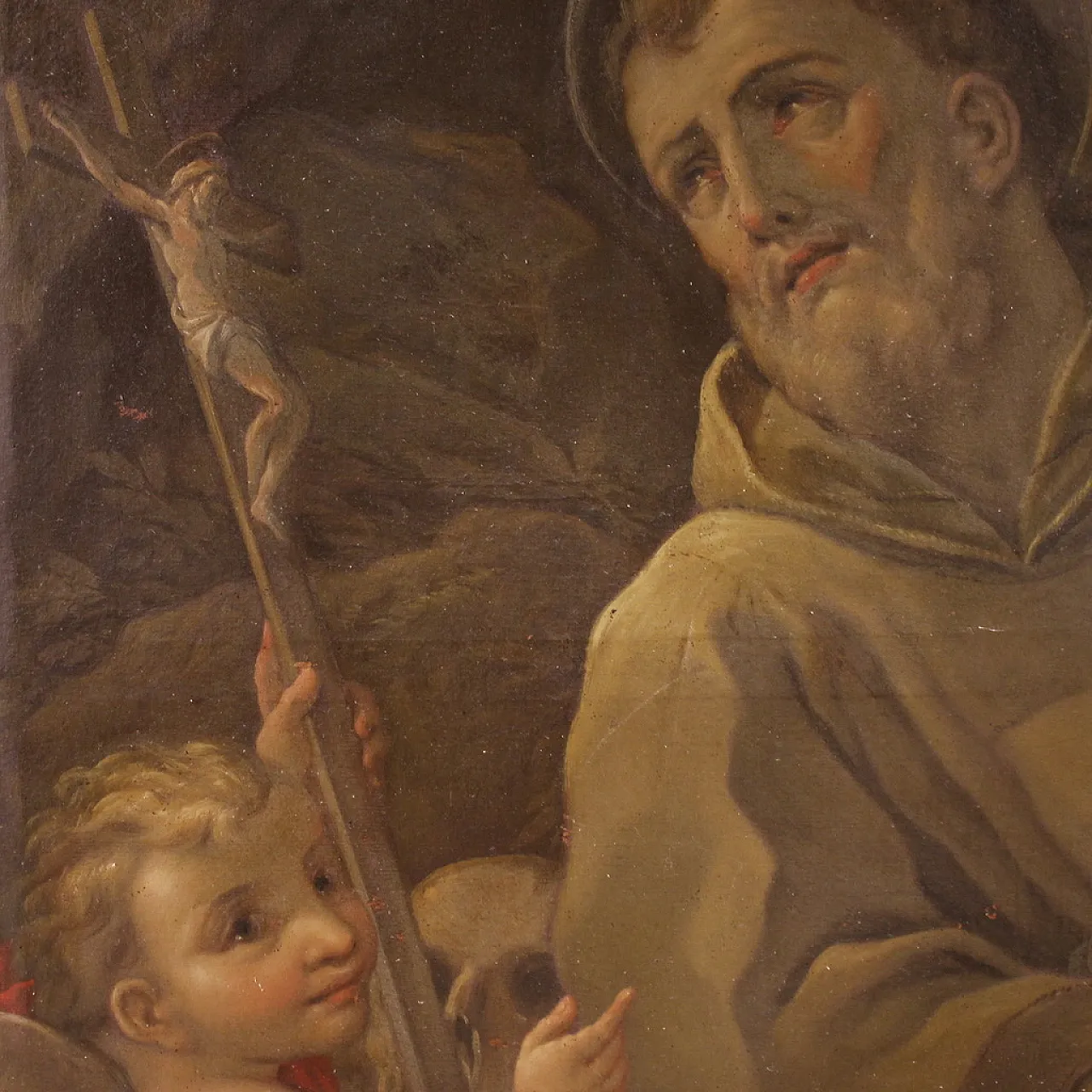 Saint Francis of Assisi, Religious oil painting, 18th century 15