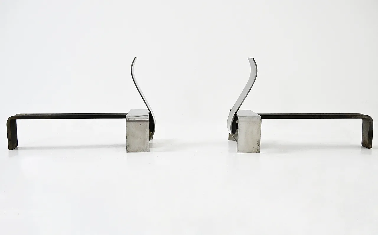 Coppia di Alari da Camino, anni '70 2