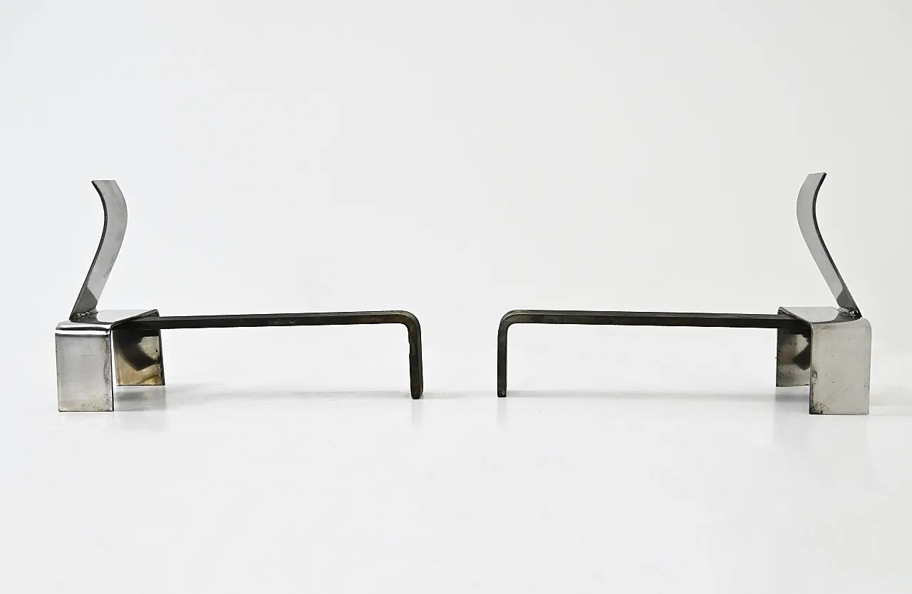 Coppia di Alari da Camino, anni '70 3