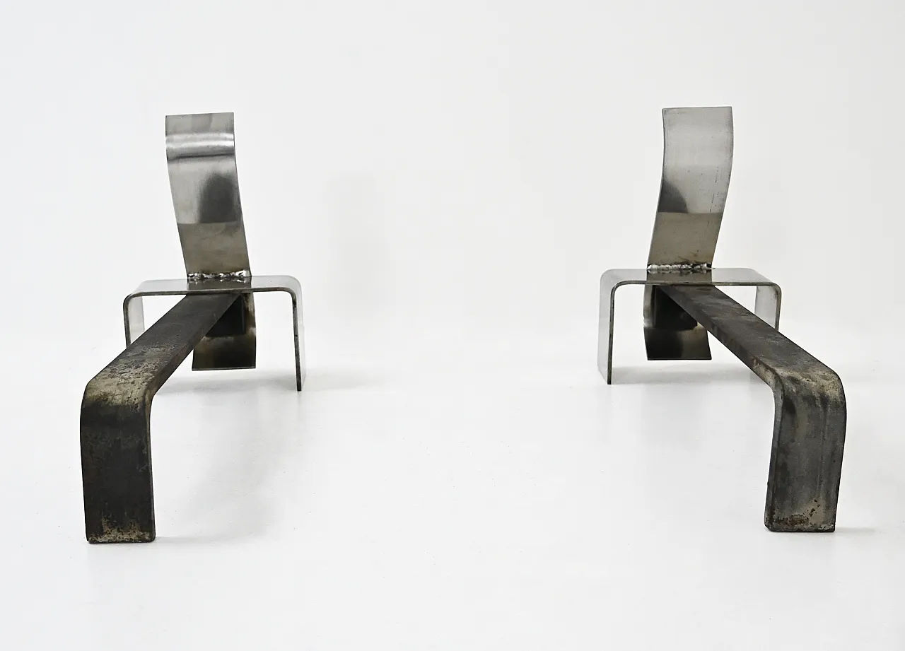 Coppia di Alari da Camino, anni '70 4