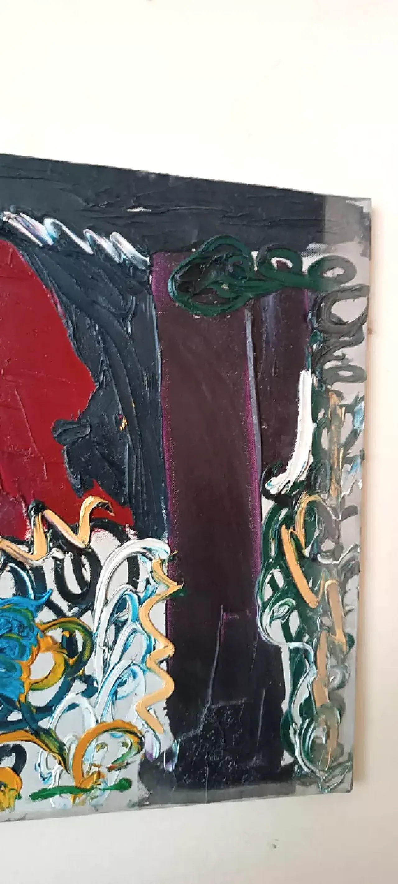 Abstract oil painting on canvas by Simone Ciani, 20th century 3