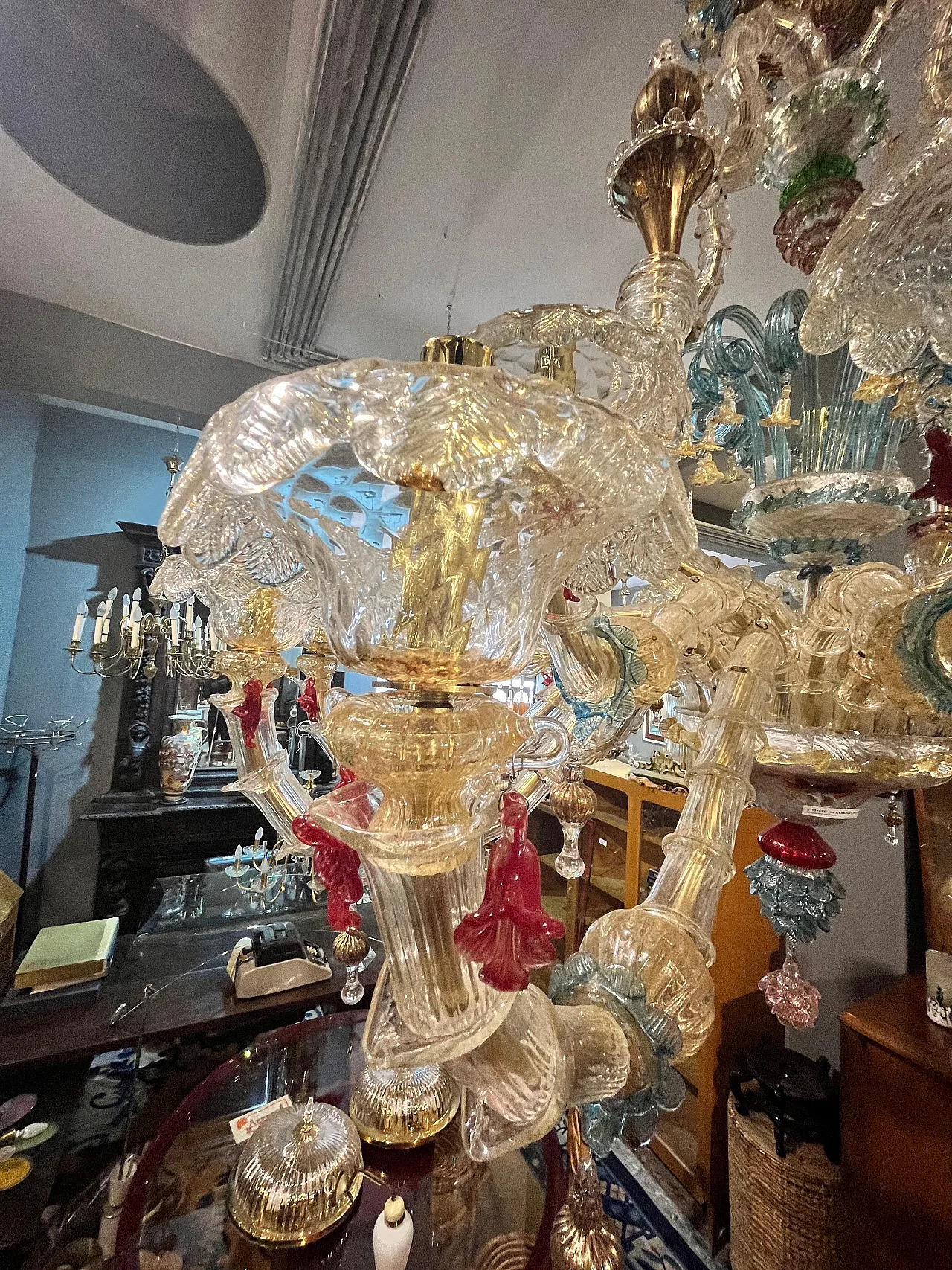 Chandelier in Murano Ca'rezzonico with 20 lights, 2000s 7