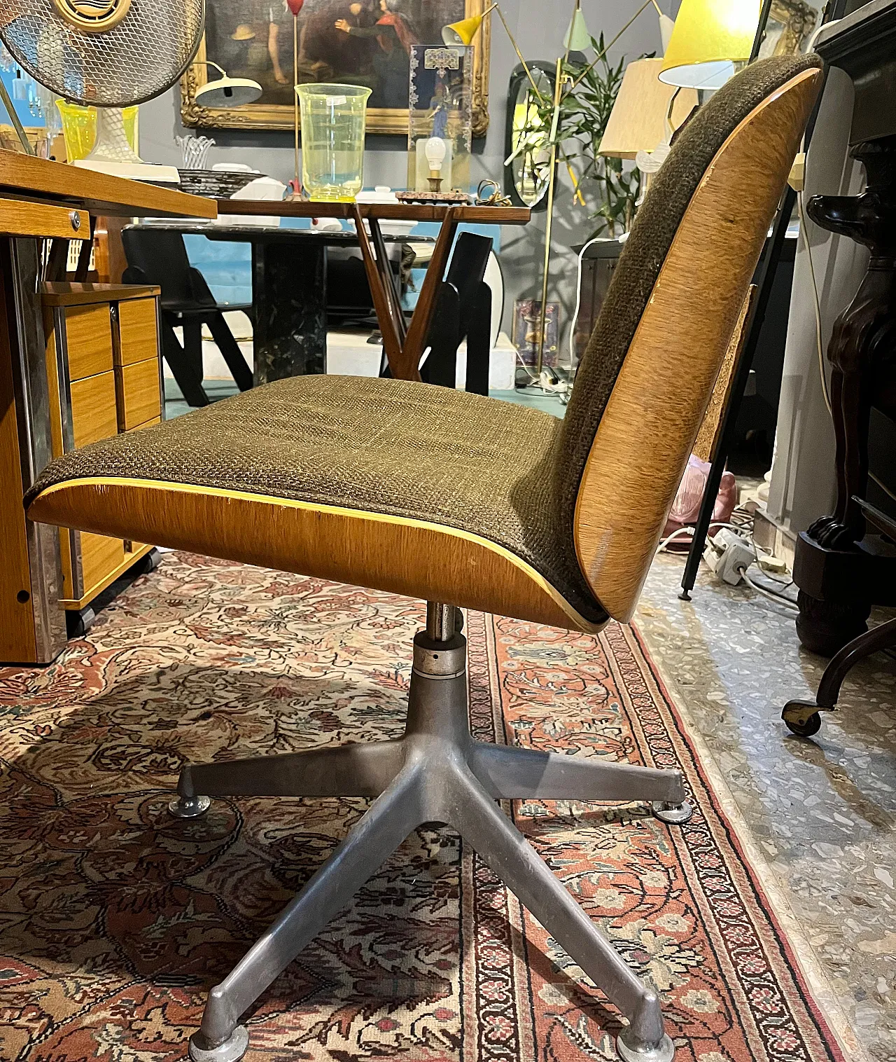 Swivel office chair by Ico Parisi for Mim Roma, 1960s 5