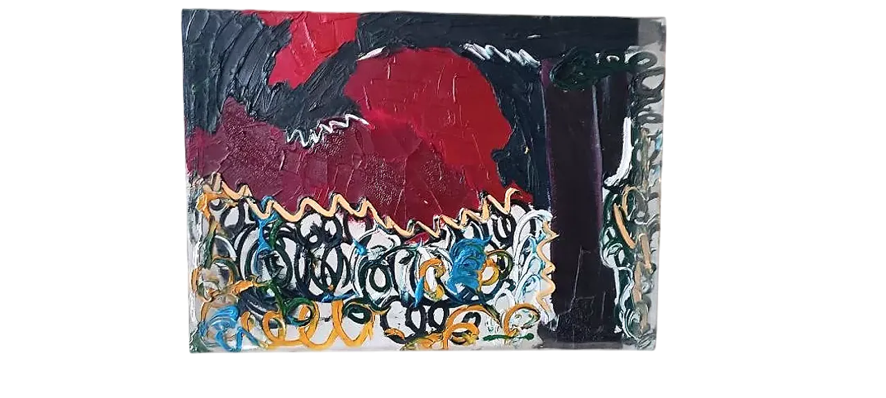 Abstract oil painting on canvas by Simone Ciani, 20th century 8