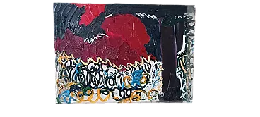 Abstract oil painting on canvas by Simone Ciani, 20th century