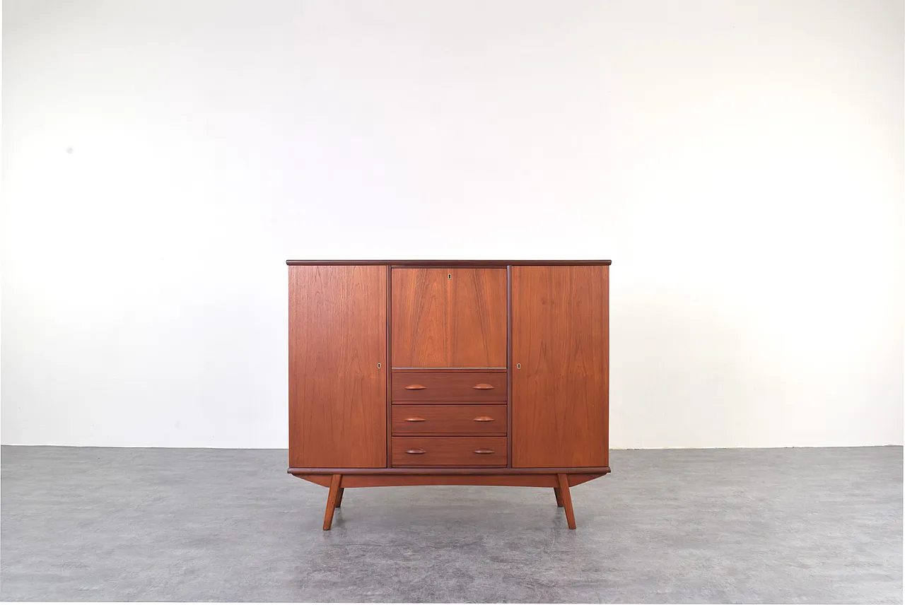 Credenza Mid-Century in teak, Danimarca, anni '60 1
